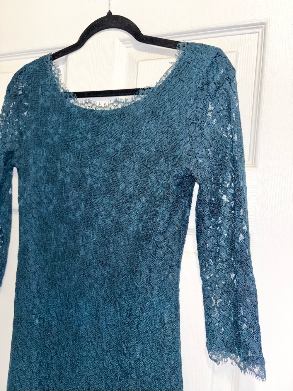 Aritzia Babaton Rafael Lace Mini Dress Dark Teal Formal Size 4 - Picture 10 of 16